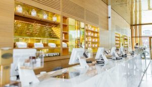 inside of a luxury cannabis store